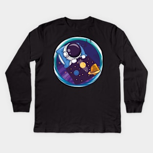 Sleeping Astronaut Kids Long Sleeve T-Shirt